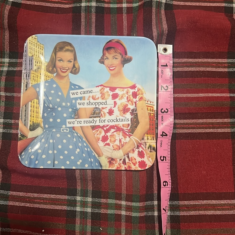 Anne Taintor Retro Melamine Plate "We Came We Shopped We're Ready for Cocktails" - Picture 5 of 5